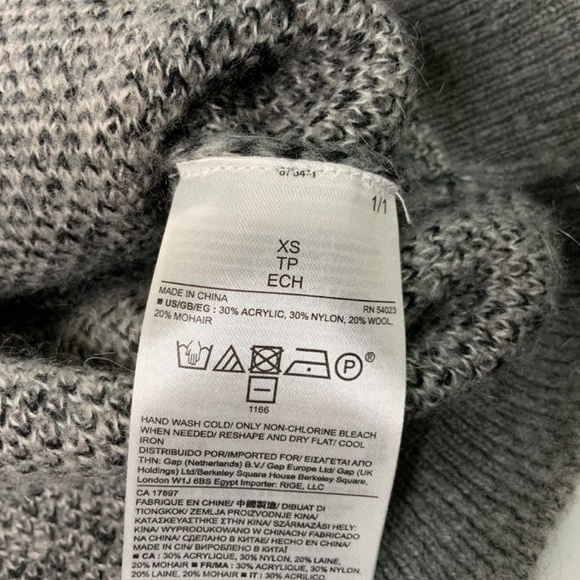 Banana REPUBLIC Wool Blend with Mohair Boxy Oversize Check Vee Neck Sweater XS - Picture 8 of 10